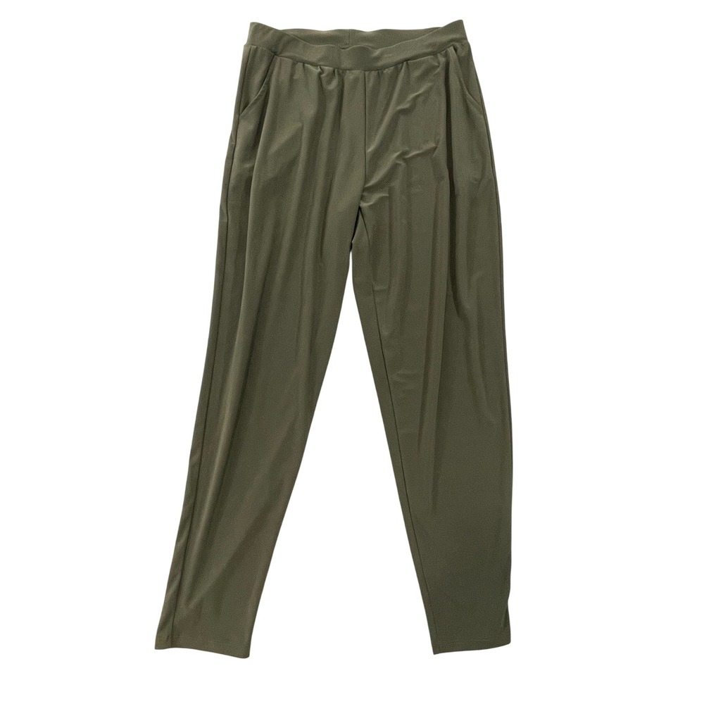 Clara Sun‎ Woo Olive Green Tapered Leg Pull On Pants Size Medium with Pockets